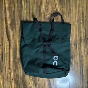 On Running Dark Green Roll-Top Backpack Tote